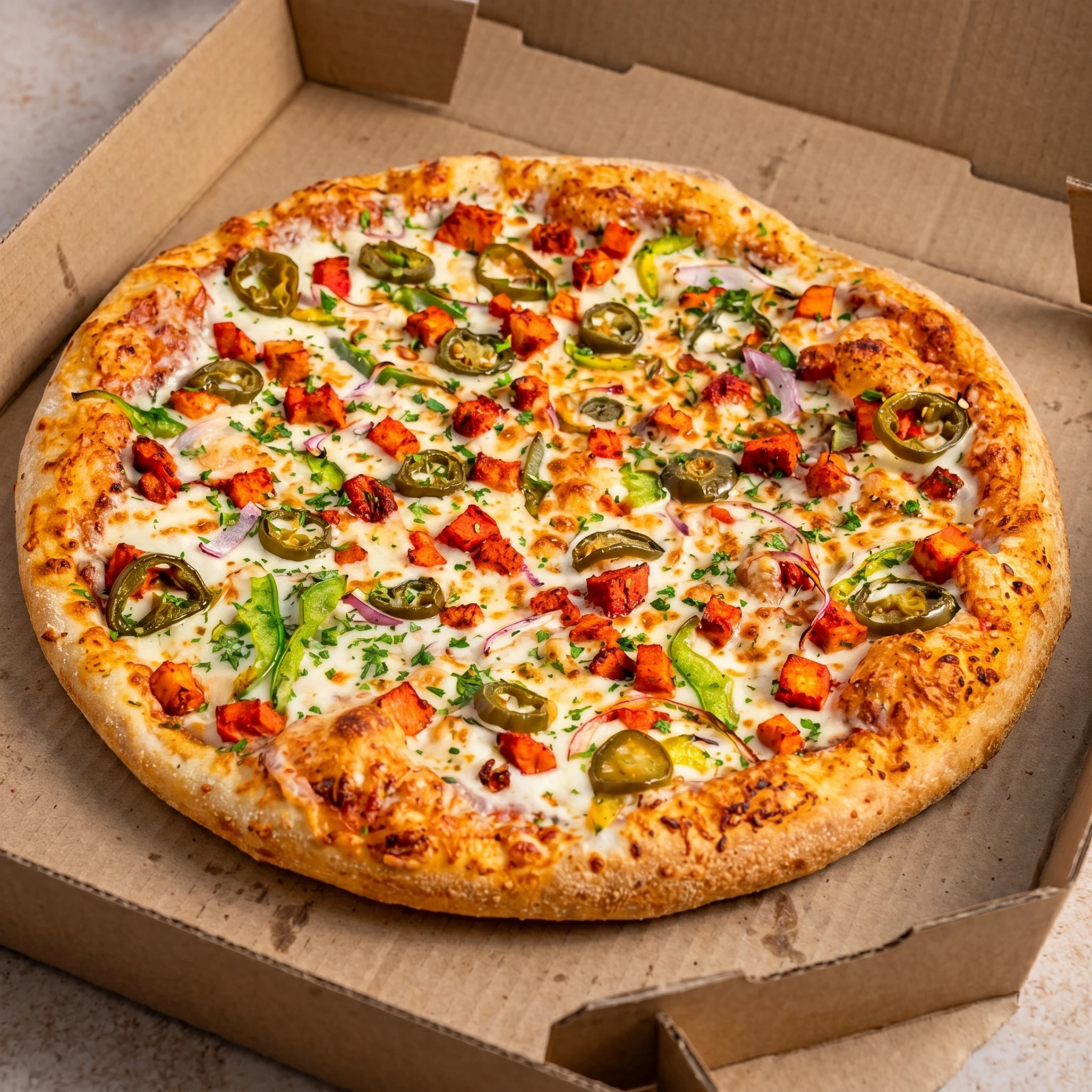 Signature donair pizza at Fort Road Pizza and Donair on 132 Ave NW Edmonton